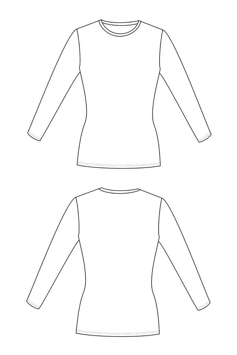 Long sleeve top top template